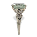 14k White Gold Genuine Natural Prasiolite Green Amethyst Ring Size 7.25 (#J7087)