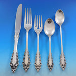 Florentine Scroll by Lunt Sterling Silver Flatware Set for 12 Service 64 pieces