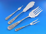 Rose by Stieff Sterling Silver Flatware Set For 8  Service 109 Pieces Repousse