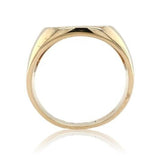10k Yellow Gold Men's Blank Signet RIng with Brushed Finish Size 7.5 (#J6639)