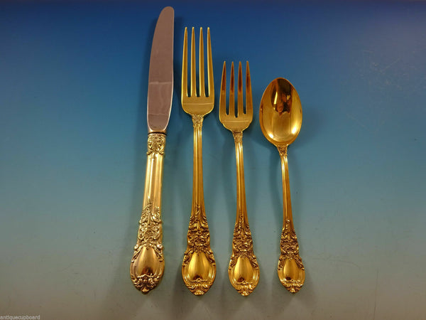American Victorian Vermeil by Lunt Sterling Silver Regular Size Setting(s) 4pc