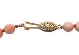 Genuine Natural Coral Bead Necklace w/ 14k Gold Clasp Grad. Beads 18 7/8" #J7577