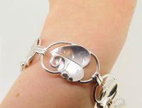 Hand Wrought Sterling Silver Leaf Bracelet (#J4073)