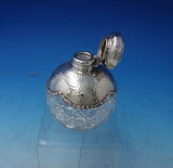 English Sterling Silver Dresser Jar Hand Hammered with Cut Crystal (#5480)