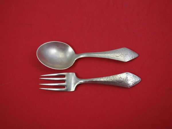 Chatham Hammered by Durgin Sterling Silver Baby Set 2pc Original Heirloom