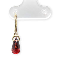 14k Gold 4.43 Carat TW Genuine Natural Garnet Briolette Drop Earrings (#J7133)