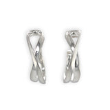 Georg Jensen Sterling Pair of Infinity Loop Earrings #452A with Pouch (#J6853)