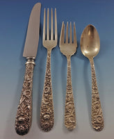 Repousse by Kirk Sterling Silver Flatware Set For 8 Service 54 Pieces