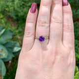 14k White Gold Victorian 1.05 Carat Genuine Natural Amethyst Ring 7.5 (#J7445)