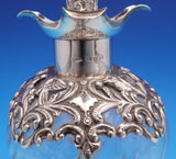 Glass Whiskey Decanter with Sterling Silver Overlay Pcd Repoussed Birds (#9262)