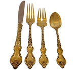 Du Barry by International Sterling Silver Flatware Service 12 Set Vermeil Gold