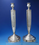 Victor Siedman Deco Style Sterling Silver Candlestick Pair #469X c.1925 (#5763)