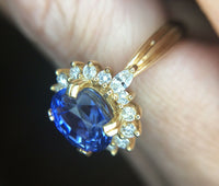 18k Gold 4.34cts Genuine Natural Ceylon Sapphire and Diamond Ring (#J3398)