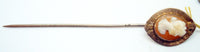 10k Gold Shell Genuine Natural Cameo Stick Pin Jewelry (#J2667)