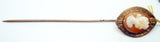 10k Gold Shell Genuine Natural Cameo Stick Pin Jewelry (#J2667)