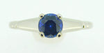 Platinum .63ct Blue Genuine Natural Sapphire Solitaire Ring Size 4.5 (#J4215)