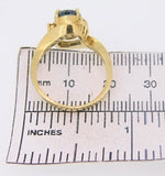 14K Gold Large 2.24ct Genuine Natural Sapphire and Diamond Ring (#J541)