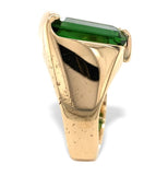 14k Yellow Gold Modern Custom Green Genuine Natural Tourmaline Ring 6 (#J7315)