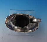 Portuguese Sterling Silver Creamer and Underplate Green Stone Rope Border #4988