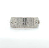 Platinum Genuine Natural Diamond Band with Floral Panels Size 6.25 (#J5865)