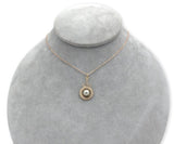 9k Rose Gold Victorian Faux Pearl Lavaliere Pendant with 14k Chain (#J7101)