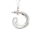 Georg Jensen Sterling Pair of Infinity Loop Earrings #452A with Pouch (#J6853)