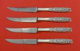 Contessina by Towle Sterling Silver Steak Knife Set 4pc HHWS Custom Made 8 1/2"