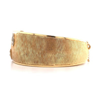 14k Gold and Genuine Natural Diamond Hinged Italian Cuff Bracelet (#J5734)