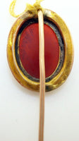 14K Gold Oval Shell Genuine Natural Cameo Stick Pin (#J2669)