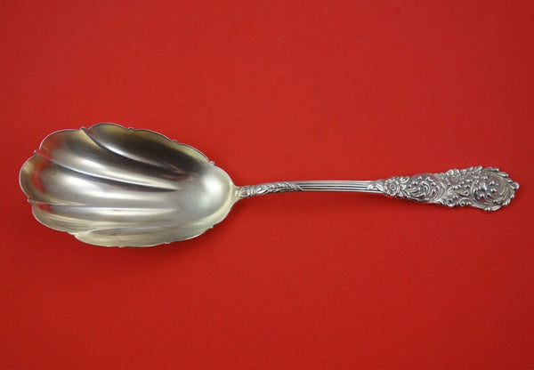 Trajan by Reed & Barton Sterling Silver Berry Spoon  Scalloped 9"