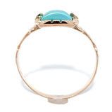 Victorian 10k Rose Gold Genuine Natural Turquoise Ring Size 5.25 (#J7211)