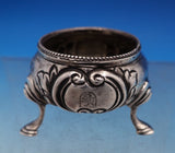 Charles Boyton English Victorian Sterling Silver Salt Cellar Flowers Lion #7391