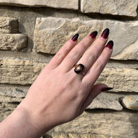 10k Gold Women of the Moose Genuine Natural Black Onyx Ring w/ Enamel (#J6302)