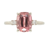 14k Gold 2.24ct Pink / Peach Genuine Natural Tourmaline Ring w/Diamonds #J7441