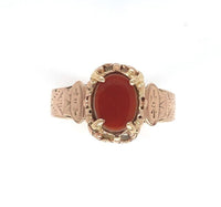 10k and 14k Rose Gold Victorian Genuine Natural Carnelian Agate Ring (#J6293)