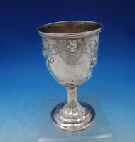 Coin Silver Water Goblet w/Floral Design 6 3/4" x 3 1/2" 7.5 ozt. c.1835 (#6763)