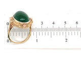 14k Gold Green Genuine Natural Onyx Ring with Applied Rose Gold Flowers (#J7239)