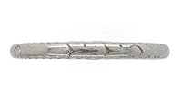 18k White Gold Band Ring with Chevron Edge Engraved Dated 1925 Size 5.5 (#J5901)