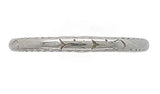 18k White Gold Band Ring with Chevron Edge Engraved Dated 1925 Size 5.5 (#J5901)