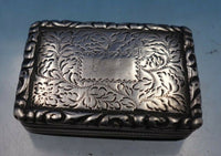William Simposon WS English Sterling Silver Vinaigrette Box Hand Engraved #6609