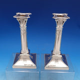 Mappin and Webb English Silverplate Candlestick Pair Columns #8530 (#7385)