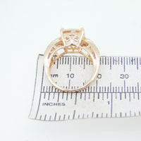 10k Gold 2.85ct Genuine Natural Morganite Ring w/ White and Pink Diamonds #J4399