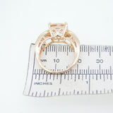 10k Gold 2.85ct Genuine Natural Morganite Ring w/ White and Pink Diamonds #J4399