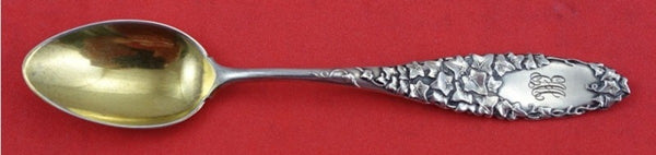 Tiffany and Co Sterling Silver Demitasse Spoon Gold Washed with Ivy Motif 4"