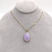 14k "Grade A" 36.74 Carat Lavender Jadeite Jade Pendant w/Report (#J6723)