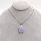 14k "Grade A" 36.74 Carat Lavender Jadeite Jade Pendant w/Report (#J6723)