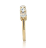 14k Yellow Gold Genuine Natural Moonstone Five-Stone Band Ring Size 6.75 #J6801