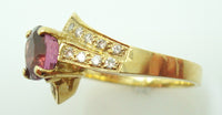 14k Gold 1.84ct Raspberry Genuine Natural Sapphire and Diamond Ring (#J507)