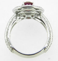 14k White Gold 1.57ct Ruby Ring GIA Burmese Pigeon Blood Jewelry (#J4500)