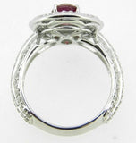 14k White Gold 1.57ct Ruby Ring GIA Burmese Pigeon Blood Jewelry (#J4500)